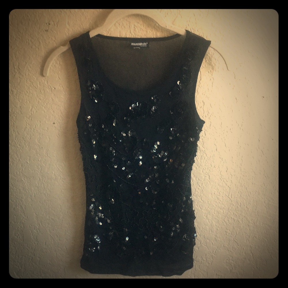Black beaded tank top